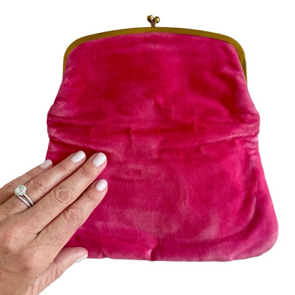GDK | Bags | Vintage Gdk Hot Pink Velvet Clutch 94s | Poshmark